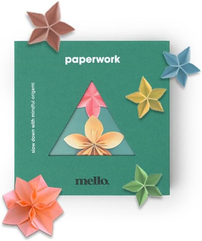Mello - Origami Kit Paperwork | Paper Folding & Paper Flower Making Kit | Includes Origami Book | Relaxation Gifts For Women & Mindfulness Gifts For Women | Japanese by LuckiesofLondon
