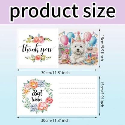 MaiYiYi 6 Pack DIY Cute Dog Diamond Art Greeting Cards Kit - Image 2