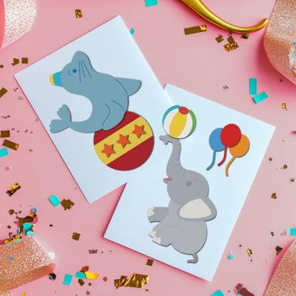 MAYJOYDIY Circus Animals Metal Die Cuts Carnival Mardi Gras Cutting Dies Lion Elephant Seal Horse Bear Embossing Paper Die Cut Stencils for Gift Scrapbooking Party Photo Album DIY Paper Crafts - Image 6