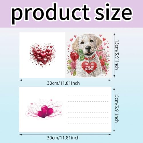 MaiYiYi 6 Packs DIY Rose Dog Diamond Painting Cards Kit - Image 2