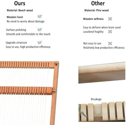Weaving Loom for Beginners Adults/Kids and 1 Set of Weaving Works Complete Yarn Kit with Detailed Friendly Instructions, Parents and Children in The Holiday Experience Weaving Brings Fun_Apple - Image 4