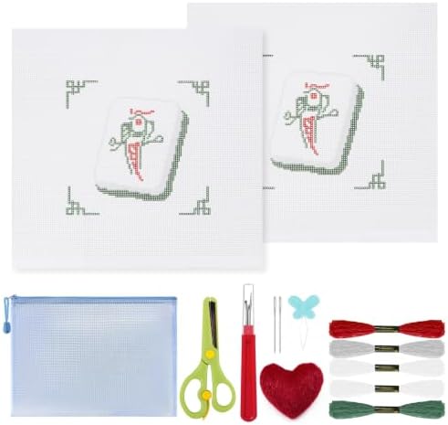 13Pcs One Bamboo 18 Mesh Needlepoint Canvas Kit for Beginners Adults by Unknown