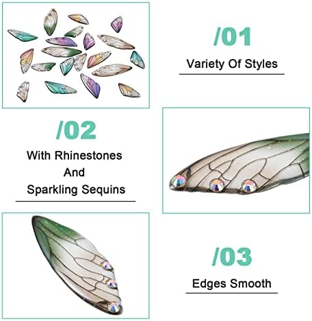 FASHEWELRY 20Pcs Resin Butterfly Wings Charms Fairy Wings Earring Charms Dragonfly Wings Pendants with 70Pcs Earring Hooks & Jump Rings for Crafts Jewelry Making - Image 6