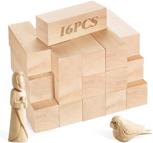 16PCS Basswood Carving Blocks, 6x2x2 inch Soft Whittling Wood Blocks for Easy Carving, Carving Wood Blocks - Smooth Cut, No Cracks, Easy to Paint，DIY by YIPLED