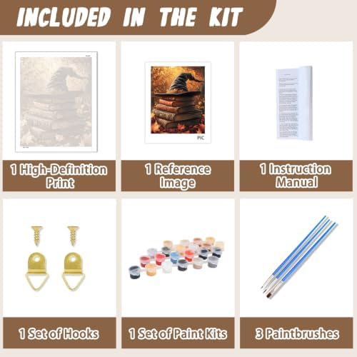 XTCIXAL Paint by Numbers Kit for Adults, Halloween, 16X20 Inch - Image 5