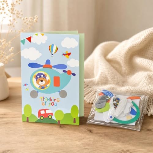 JISADER DIY Greeting Card Kit, Handmade Paper Craft, Creative Card Making Kit with Foam Stickers & Ribbons, Multicolored - Image 3