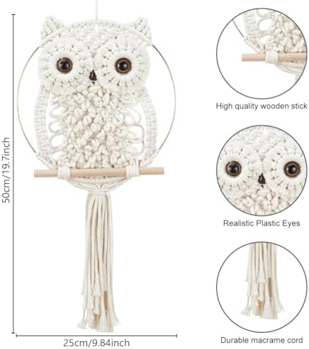 ORIGACH DIY Macrame Owl Wall Hanging Tapestry Kit - Image 3