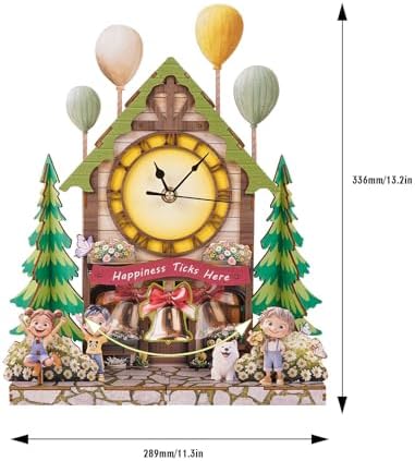 3D Puzzles for Adults, Balloon House Wall Clock 3D Wooden Puzzles Clock Kits for DIY Birthday Gift for Women Men Home Decor Holiday Christmas - Image 2