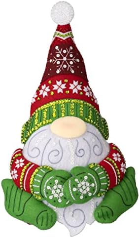 Bucilla Felt Applique Holiday Door Stopper Making Kit, Nordic Gnome, Perfect for DIY Arts and Crafts, 89641E by Bucilla