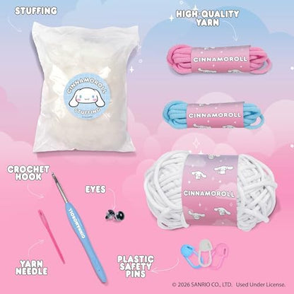 Hello Kitty® and Friends Crochet Kit – Cinnamoroll™ Bag Charm, Sanrio Crochet Kit for Beginners with Yarn, Starter Hooks, Step-by-Step Tutorials, DIY Craft, Great Teen Gifts - Image 2