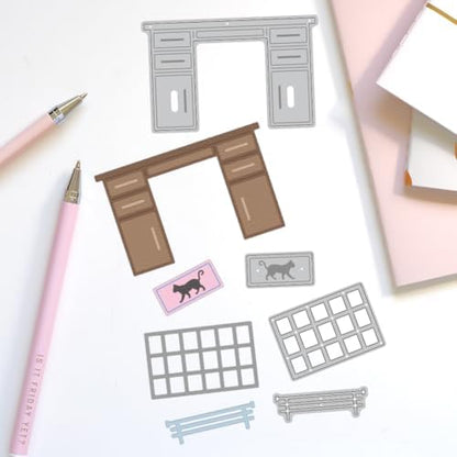Office Work Table Cutting Dies Carbon Steel Die Cuts Stencils Blessing Card Scrapbooking Embossing Template Dies for Birthday Greeting Card Making Album Photo Decor - Image 4