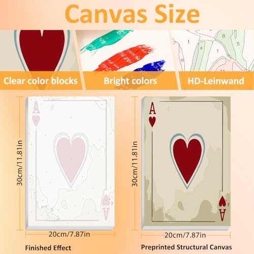 Mandun Poker Paint by Numbers Kit for Adults, 3 Pack, 7.8x11.8 inch - Image 2