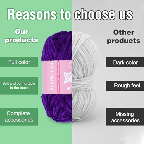 LUNARM Chenille Yarn for Crochet Knitting Chunky Blanket Velvet Yarn - Image 5