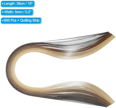 PATIKIL 600pcs Rainbow Quilling Strips Paper 3/16"(5mm) 15" Gradient Brown - Image 2