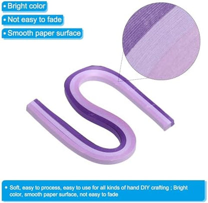 PATIKIL 120pcs Quilling Strips Paper 3/8"(10mm) 21" Origami Paper Quilling Strip for Art DIY Hand Craft Christmas, Gradient Purple - Image 3