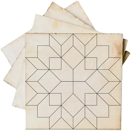 Large Flower Barn Quilt Coasters, 3 Inch Set of 4, Unfinished Wood Kit by AVTRBoutique