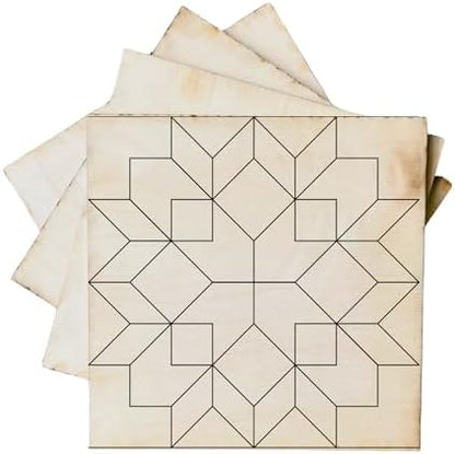 Large Flower Barn Quilt Coasters, 3 Inch Set of 4, Unfinished Wood Kit by AVTRBoutique