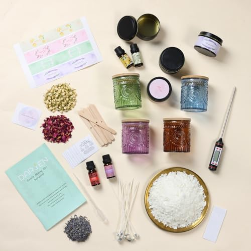 DARJEN Candle Making Kit for Adults, 8 Jars & Tins Soy Wax Scented DIY Set - Image 3