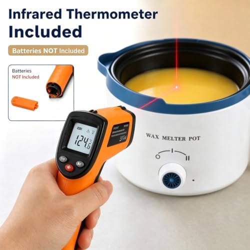 KQU Electric Wax Melting Pot with Non-Touch Thermometer(Without Battery) - Image 4