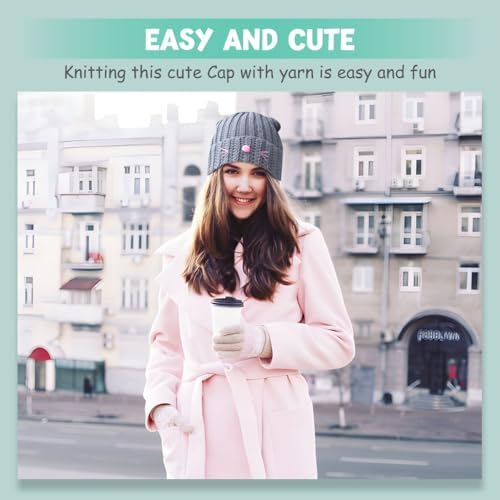 Hat Beanie Crochet Kit, Crochet Kit for Beginners, Step-by-Step Video Tutorials and Detailed Instruction, Complete DIY Learn to Crochet, Crochet Starter Kit with Yarn Hook All Accessories, Cat Ear Hat - Image 5