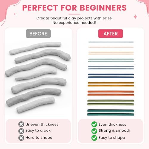 Polymer Clay Bead Roller & Snake Maker, 6 Sizes Strip & Hoop Roller for DIY Earring Jewelry Making - Image 3