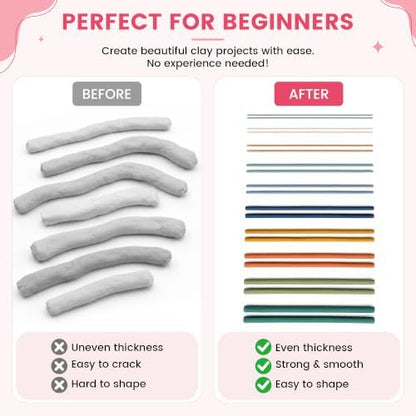 Polymer Clay Bead Roller & Snake Maker, 6 Sizes Strip & Hoop Roller for DIY Earring Jewelry Making - Image 3