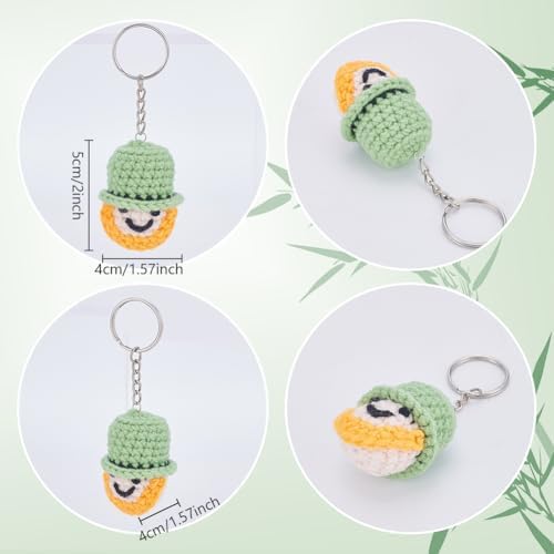 WEBEEDY 4 Sets Crocheting Animal Keychain Kits DIY Beginner Leprechaun Knitting Set with Instruction,Yarn,Hook for Adults,Complete Crochet Kit for Knitting Supplies St.Papa's Day Decor Gifts - Image 3