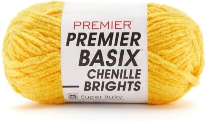 Premier Basix Chenille Brights, Lemon, Super Bulky Weight, 5.3 oz, 112 yds by Premier