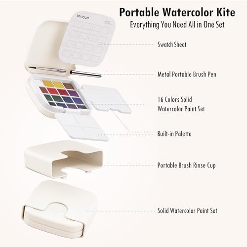 Mini Watercolor Paint Set, Compact Travel Art Kit with 16 Colors - Image 5