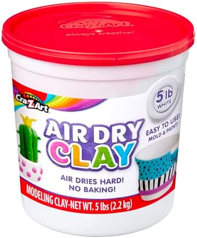 Cra-Z-Art Air Dry Clay - 5lb Bucket Natural White Modeling Clay, Perfect for Sculpting, School Projects, Bulk Class Supplies for Teachers, Day Cares, Camps, Essential for School - Image 6