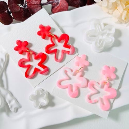 Xaekicr 2PCS Flower Polymer Clay Cutters – Floral Clay Earring Cutters for Spring Jewelry, Cute Clay Tools for Polymer Clay Crafts and DIY Gift Making - Image 6