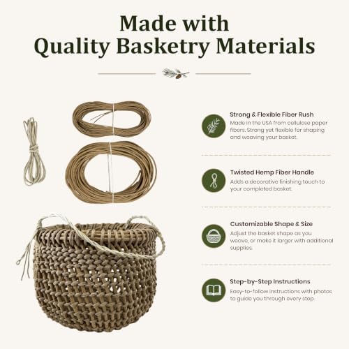 Traditional Craft Kits Twined Basket Weaving Kit, Gathering Style - Image 5
