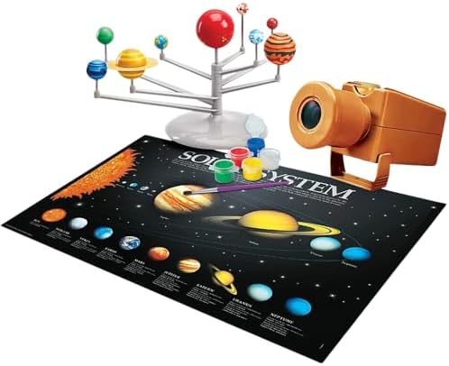 4M - STEAM Space Exploration - Build & Paint Solar System Planetarium Model, Assemble Space Toys Projector with Slides, Includes Glow Stars & Poster - Educational Science Planet Toys Kit, Kids Ages 5+ - Image 4