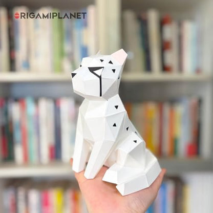Leopard 3D Origami Paper Craft Kit, Creative Handmade Paper Sculpture Art for Home Decor, Unique Pre-Cut DIY Cute Animal Models Origmai Papercraft Set, Present for Teens & Adults - Image 2