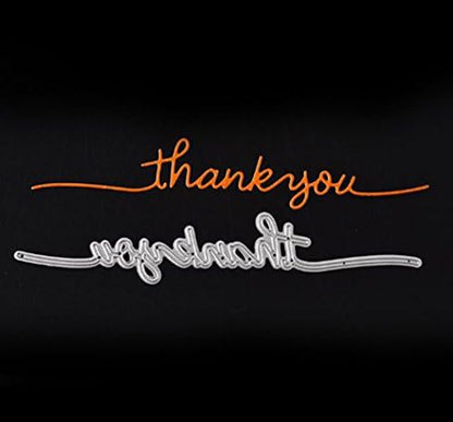 Cutting Dies Handmade DIY Paper Cards Album Decoration Stencils Template Embossing for Card Scrapbooking Craft (Thank You) - Image 4