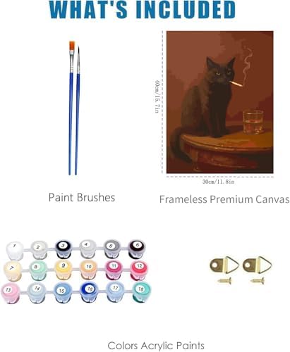 YOLENIX Black Cat Paint by Numbers Kit for Adults Beginner (Without Frame) - Image 5