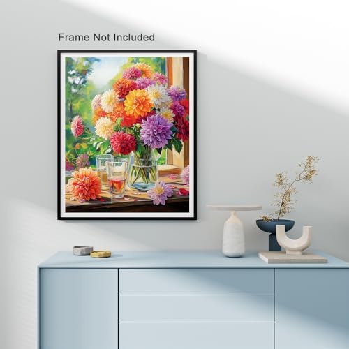 Natuyalo Paint by Numbers Kit for Adults - Flowers Adult Paint by Number Kits on Canvas for Beginners, DIY Acrylic Number Painting Kits for Home Wall Decor Gift 16x20 inch - Image 3