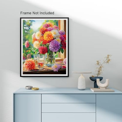 Natuyalo Paint by Numbers Kit for Adults - Flowers Adult Paint by Number Kits on Canvas for Beginners, DIY Acrylic Number Painting Kits for Home Wall Decor Gift 16x20 inch - Image 3