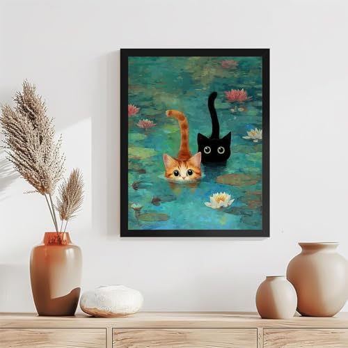 TCDZMYGS Pond Cat Paint by Numbers Kit for Adults Beginner,10x12 in - Image 2