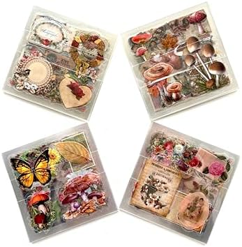 TIYPKE 508pcs DIY Aesthetic Scrapbooking Supplies Kit - Vintage Junk Journal Kit Mystical Jungle Journal Stickers for Journaling Plant Butterfly Flower Mushroom Insect Stickers Stuff for Adult - Image 3