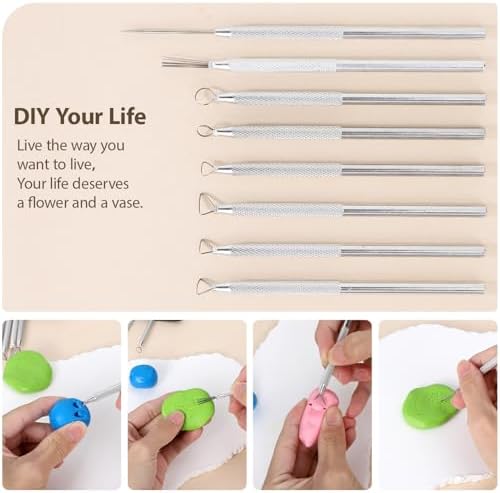 Tovotum 14PCS Ceramic Pottery Clay Sculpting Carving Modeling Tools Set - Image 4