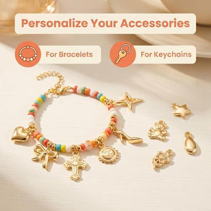 Keychain Charms Bulk 30pcs mixed Cute 3D Charms for Keychain Making for Bracelet Earring Jewelry Making DIY Crafts Includes Animal Food Fruit Flower Designs - Image 4