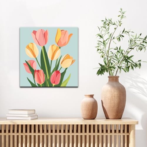 Natuyalo Framed Paint by Numbers for Adults - Colorful Flowers DIY Adult Paint by Number Kits Easy Acrylic Painting by Numbers for Beginners Art Craft Kits for Adults (12x12 Inch, Framed) - Image 3