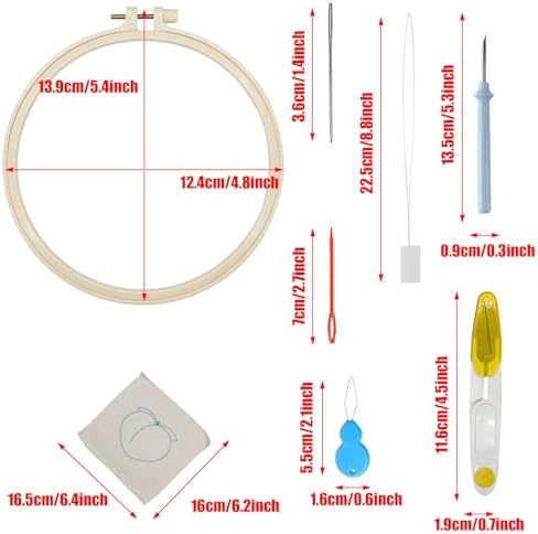 Allazone Punch Needle Coasters Kit, 6 Pattern Embroidery Punch Needle Kits, Punch Embroidery Kit, Fruit Pattern Coasters with Felt Yarns Hoop Tools for DIY Crafts - Image 2
