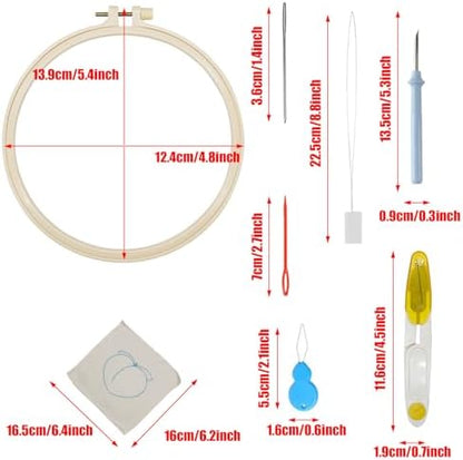 Allazone Punch Needle Coasters Kit, 6 Pattern Embroidery Punch Needle Kits, Punch Embroidery Kit, Fruit Pattern Coasters with Felt Yarns Hoop Tools for DIY Crafts - Image 2