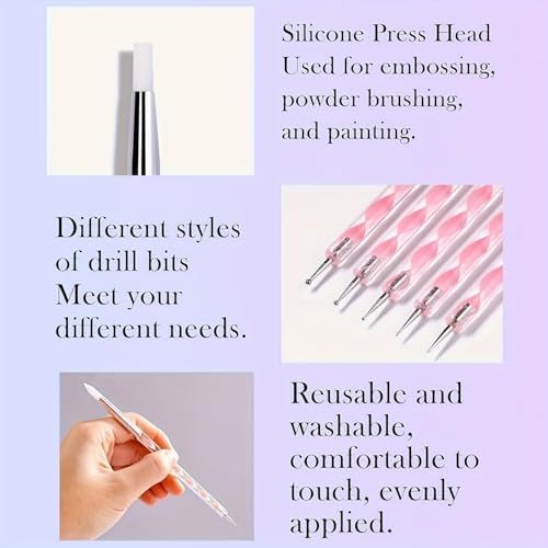 19 PCS Clay Sculpting Tools Set, Pink Air Dry Clay Tool, Polymer Clay Tool Kit, Dotting Tools, Dot Painting Tools, Clay Pottery Carving Tools for DIY Crafts Embossing Modeling - Image 3