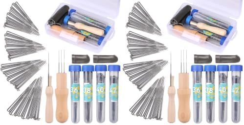 164PCS Needle Felting Tools, Needle Felting Needles, 4 Sizes Felting Needles with Needle Bottle Felting Tool Holders, Complete Needle Felting Supplies for Beginner Professional by yizzvb
