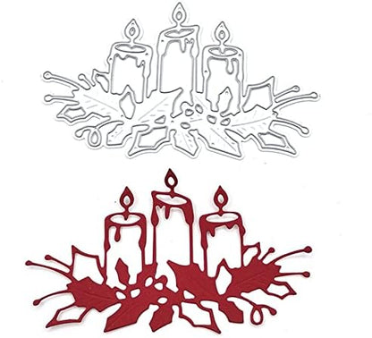 Scrapbooking Die-Cuts, Christmas Metal Cutting Dies for Card Making, Paper Craft Punch Template, Background Embossing Stencils, DIY Album Décor (Prayer Candles-11x6.5cm) - Image 7