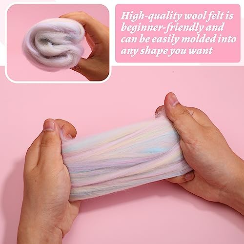 7.02 oz Wool Roving, Beginners Needle Felting Kit Felt Supplies - Image 6