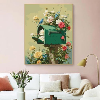 ZRIZQ Paint by Numbers Kit for Adults Beginner,Flowers Mail,16x20 - Image 3
